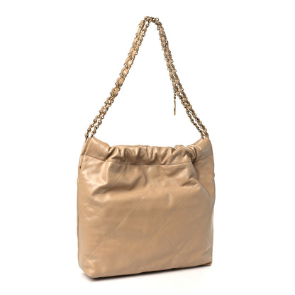 Chanel Shiny Calfskin Quilted Small Chanel 22 Beige 4 of 12