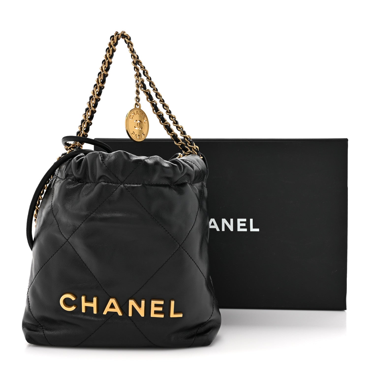 Chanel Shiny Calfskin Quilted Mini Chanel 22 Black 11 of 11