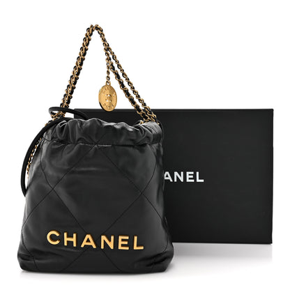 Chanel Shiny Calfskin Quilted Mini Chanel 22 Black 11 of 11