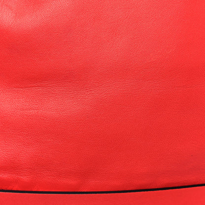 Valentino Garavani Calfskin Rockstud Bi-Color Drawstring Backpack Red Beige 11 of 12