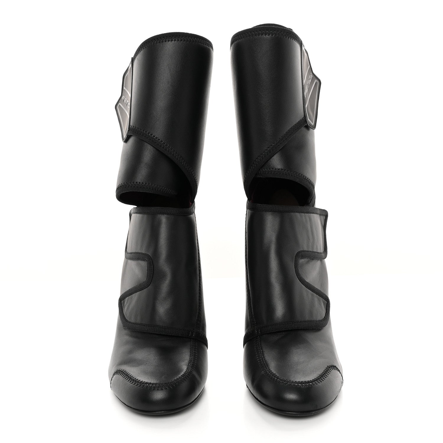 Fendi Vitello Logo Tape Promenade Ankle Boots 40 Black 2 of 13