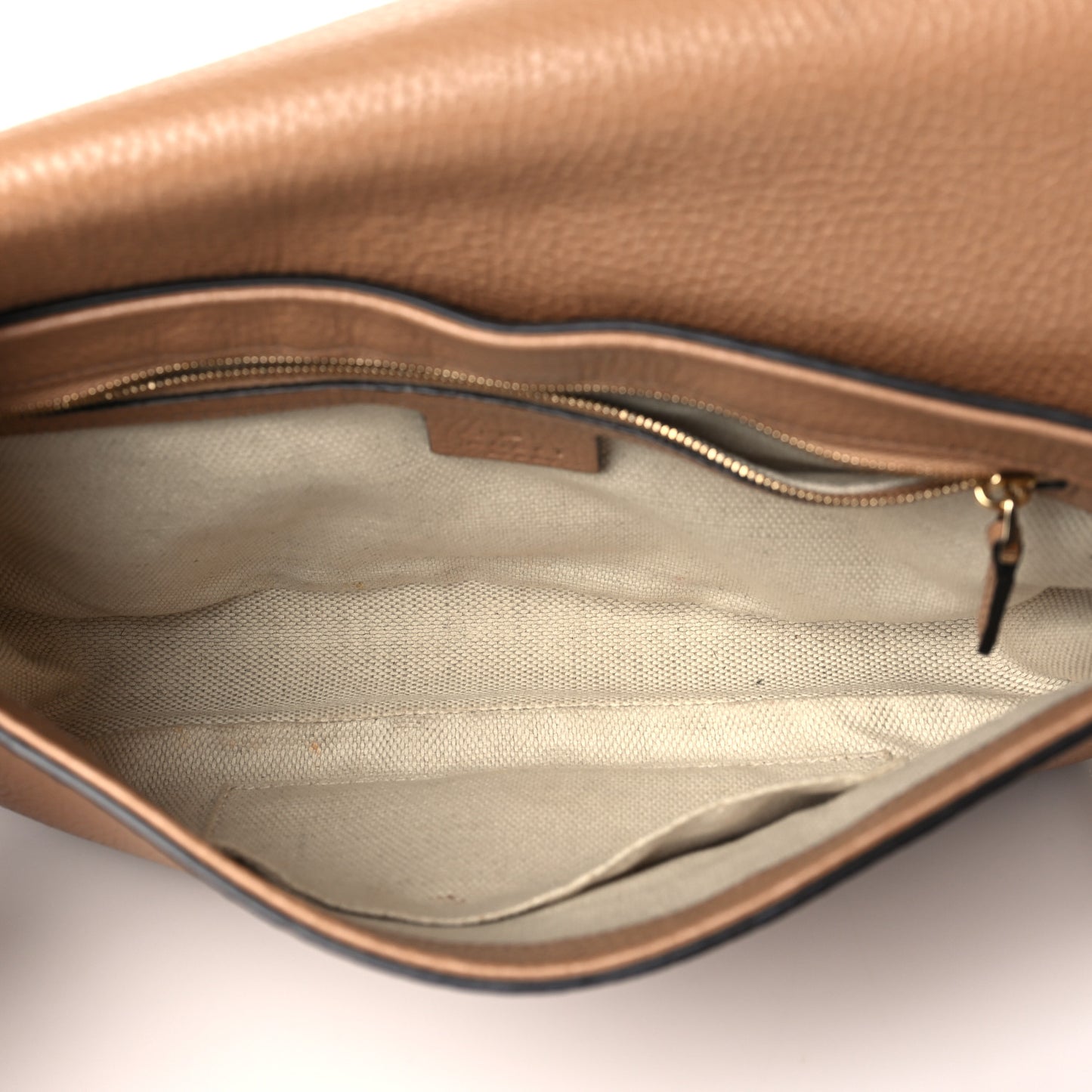 Pebbled Calfskin Medium Soho Flap Crossbody Camelia