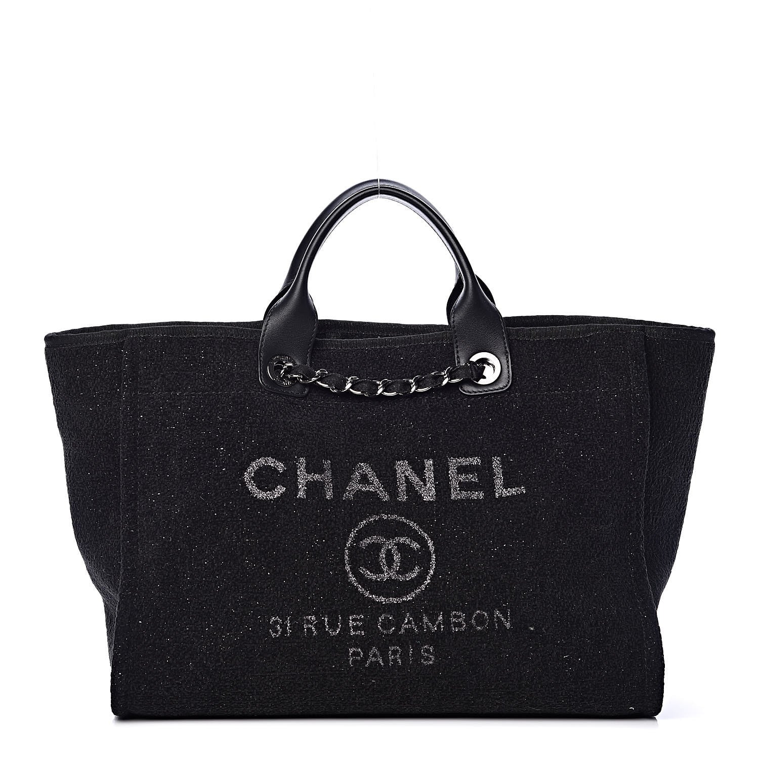 Chanel Lurex Boucle Medium Deauville Tote Black 1 of 10