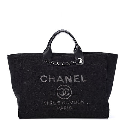 Chanel Lurex Boucle Medium Deauville Tote Black 1 of 10