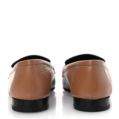 Hermes Goatskin Womens Paris Loafers  37.5 Gold 6 of 14