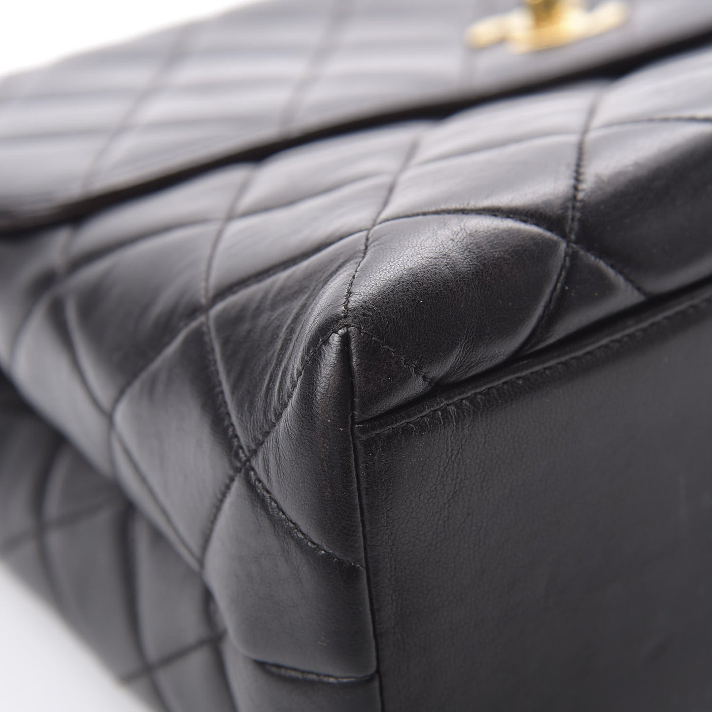 Lambskin Quilted Jumbo Kelly Flap Bag Black