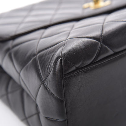 Chanel Lambskin Quilted Jumbo Kelly Flap Bag Black 10 of 22