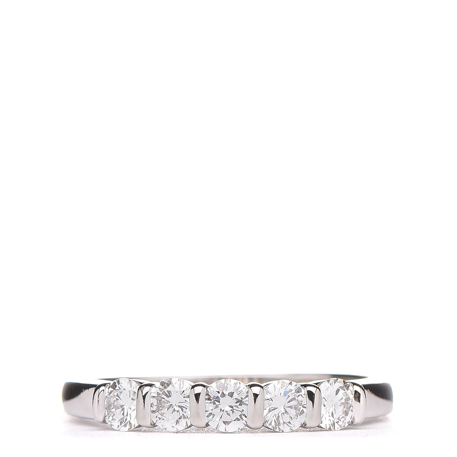 Tiffany Platinum Diamond Five-Stone Ring 53 6.25 1 of 9