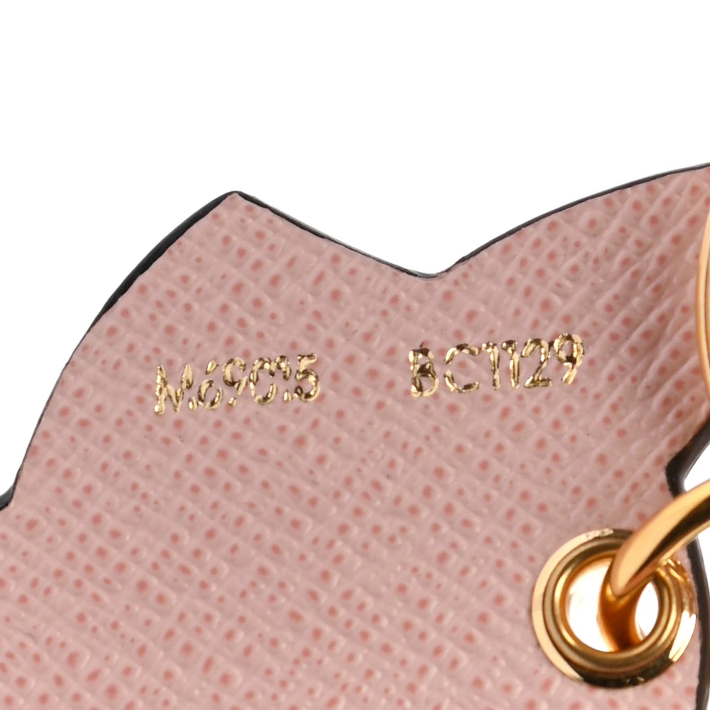 Calfskin Monogram Cute Fox Charm Key Holder Rose Ballerine