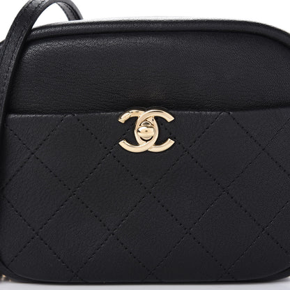 Chanel Goatskin Quilted Small Casual Trip Camera Case Black 13 of 15