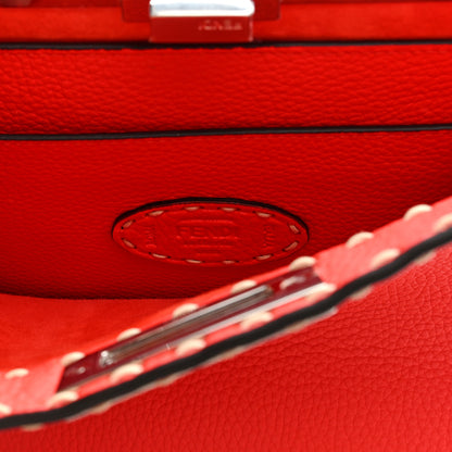 Fendi Vitello Granato Camoscio Selleria Macro Stitchings Medium Peekaboo I SEE U Satchel Tullipano 7 of 10