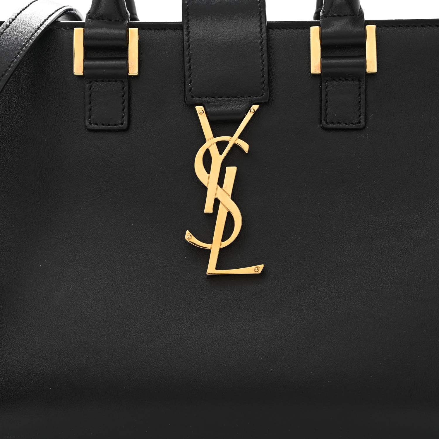 Saint Laurent Calfskin Monogram Baby Cabas Black 8 of 10