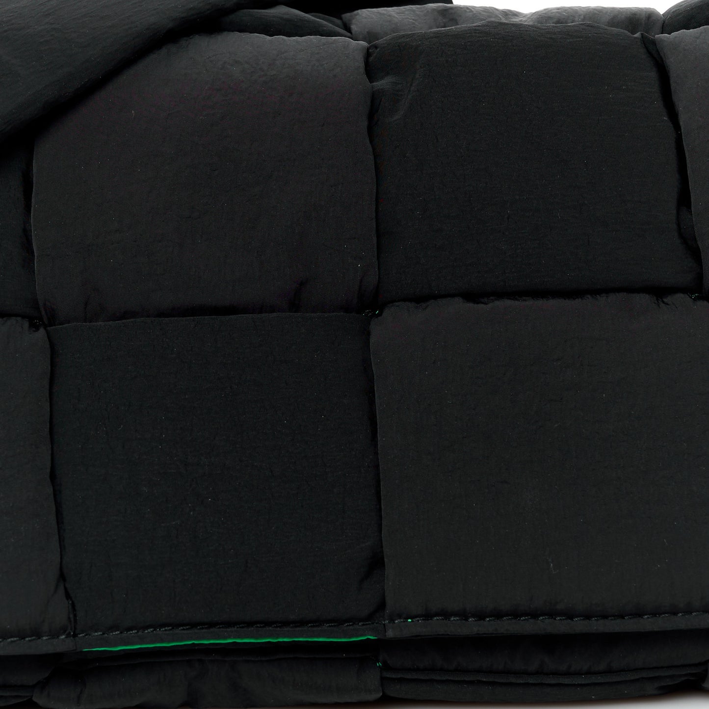 Nylon Intrecciato Padded Tech Cassette Bag Black Green
