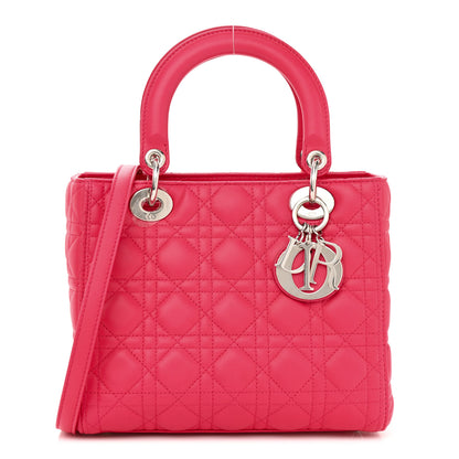 Christian Dior CHRISTIAN DIOR Lambskin Cannage Medium Lady Dior Pink 1 of 11