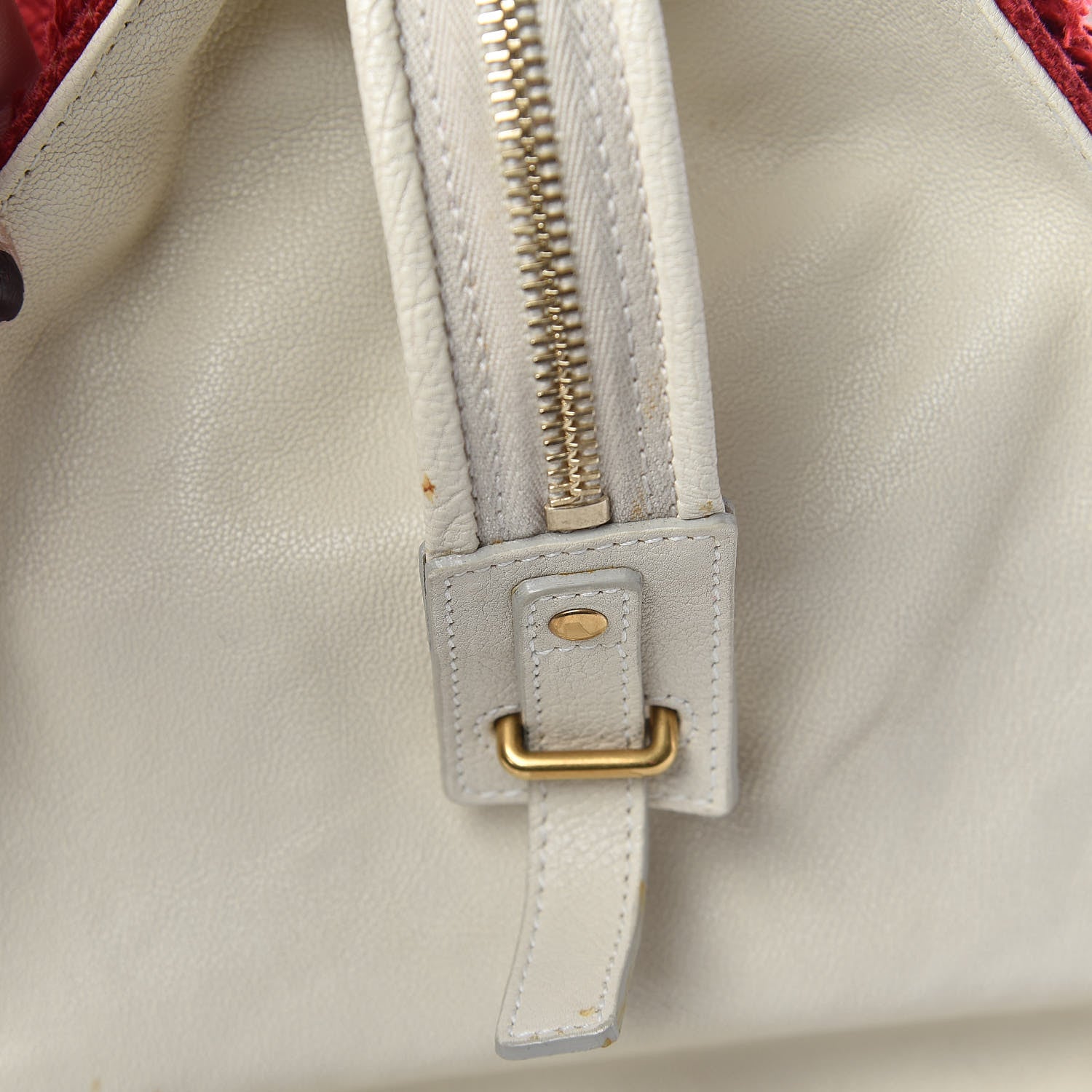 Saint Laurent Linen Fringe Medium Cabas ChYc Red 17 of 19