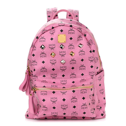 MCM Visetos Medium Sprinkle Stud Stark Backpack Pink 1 of 14