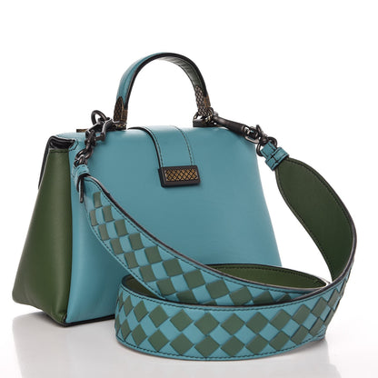 Bottega Veneta Nappa Multicolor Piazza Bag Thyme Aqua Ivy Black 3 of 13