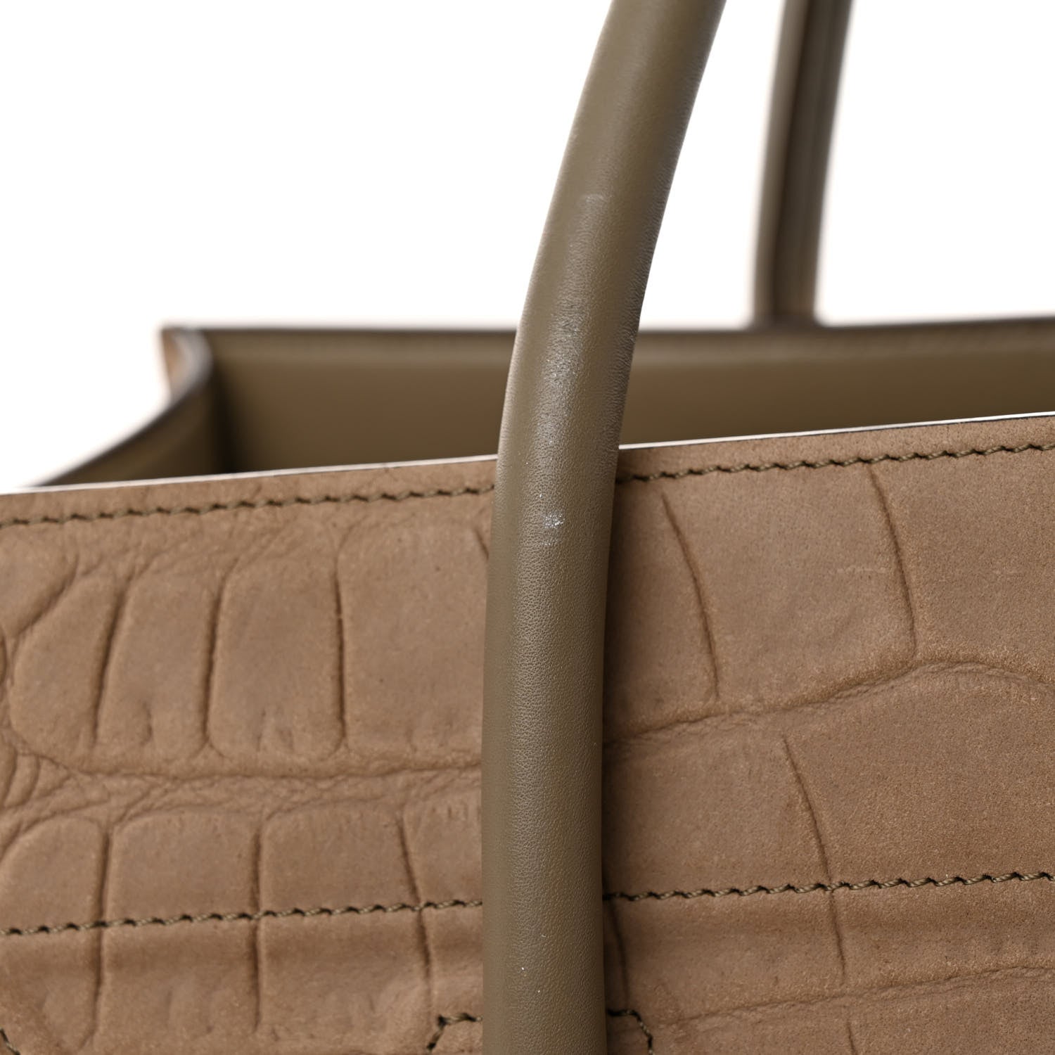 Celine Crocodile Embossed Nubuck Medium Phantom Luggage Beige 12 of 12
