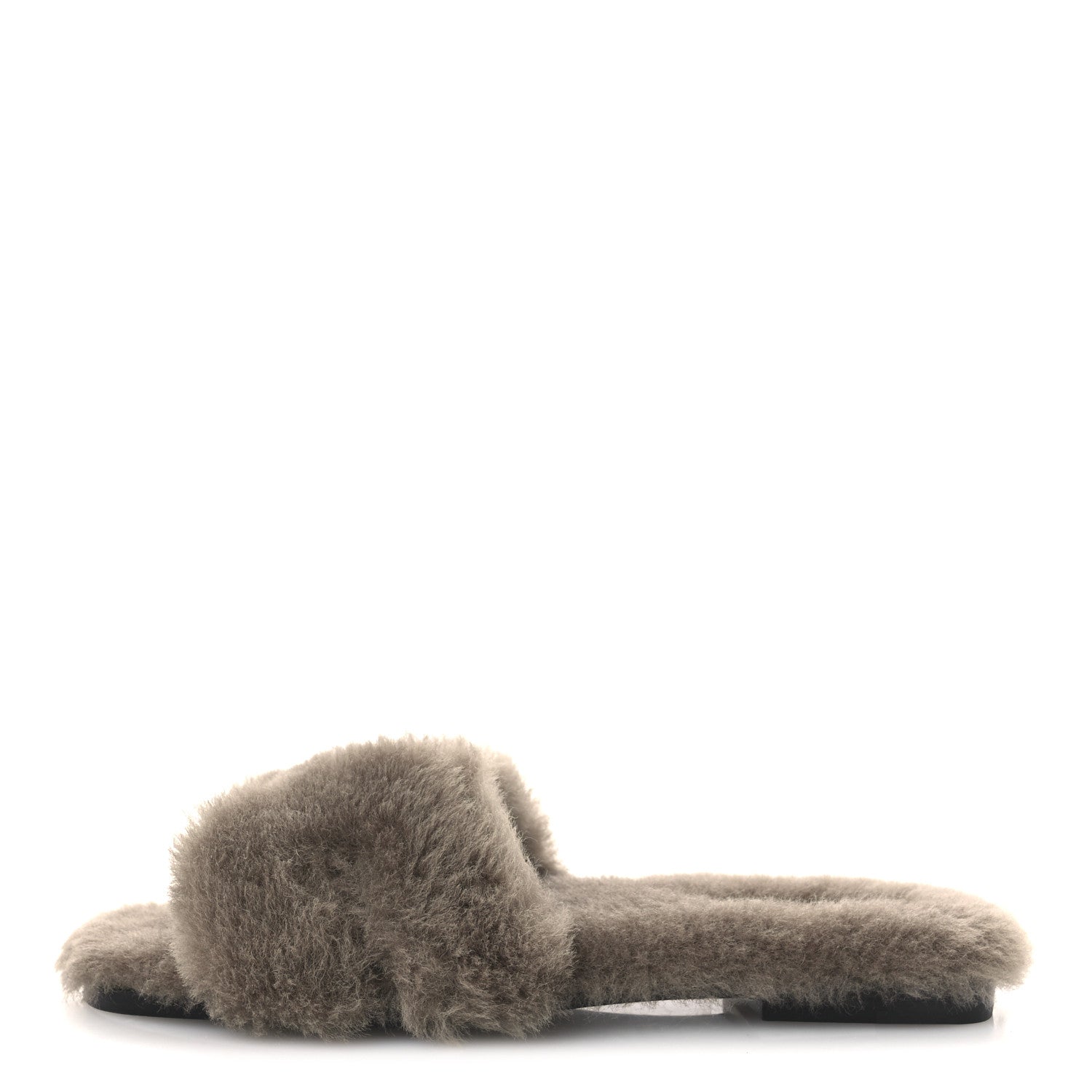 Hermes Woolskin Oran Sandals 38.5 Etoupe 1 of 9