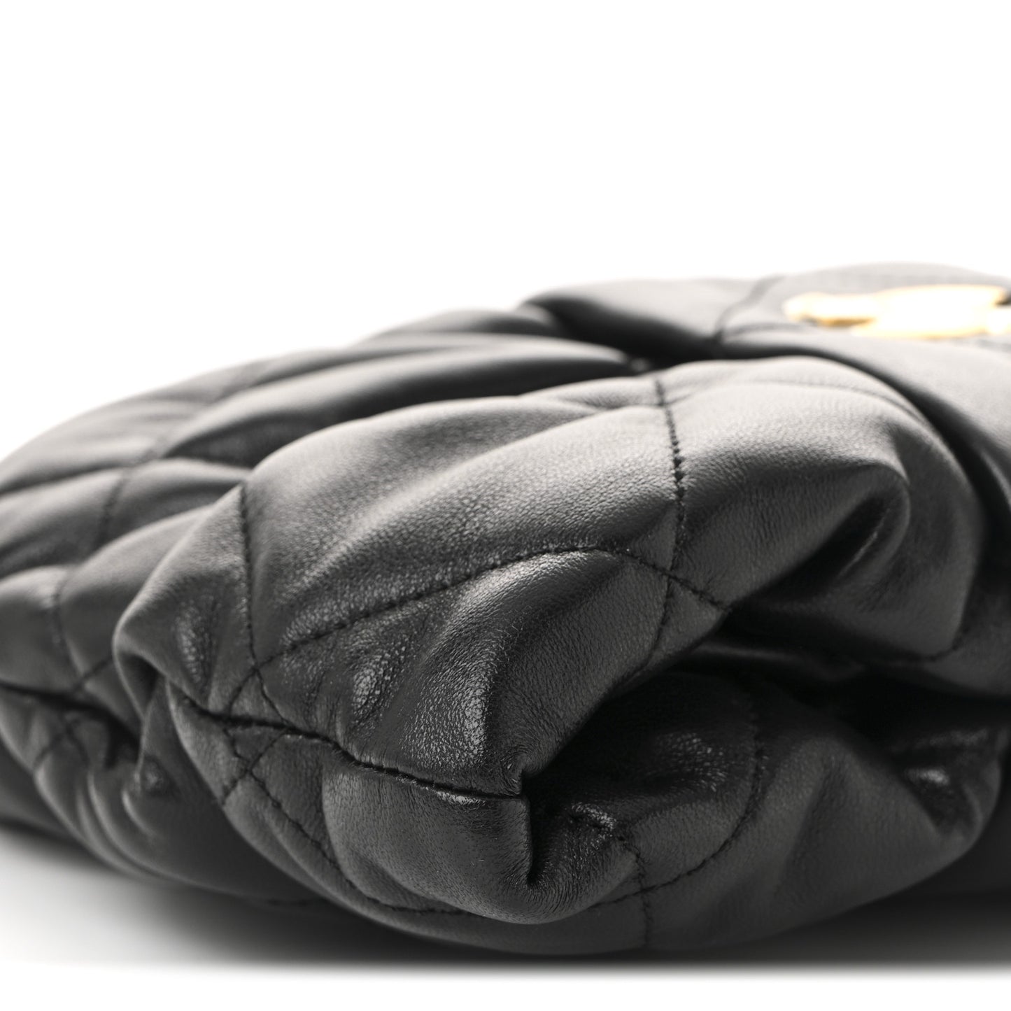 Lambskin Quilted Mini Bow Bag Black