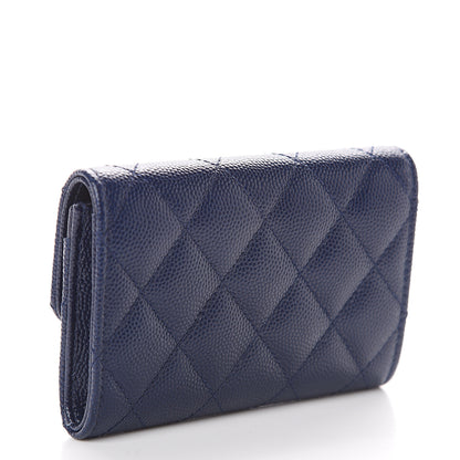 Chanel Caviar Quilted Flap Card Holder Navy Blue 2 of 7