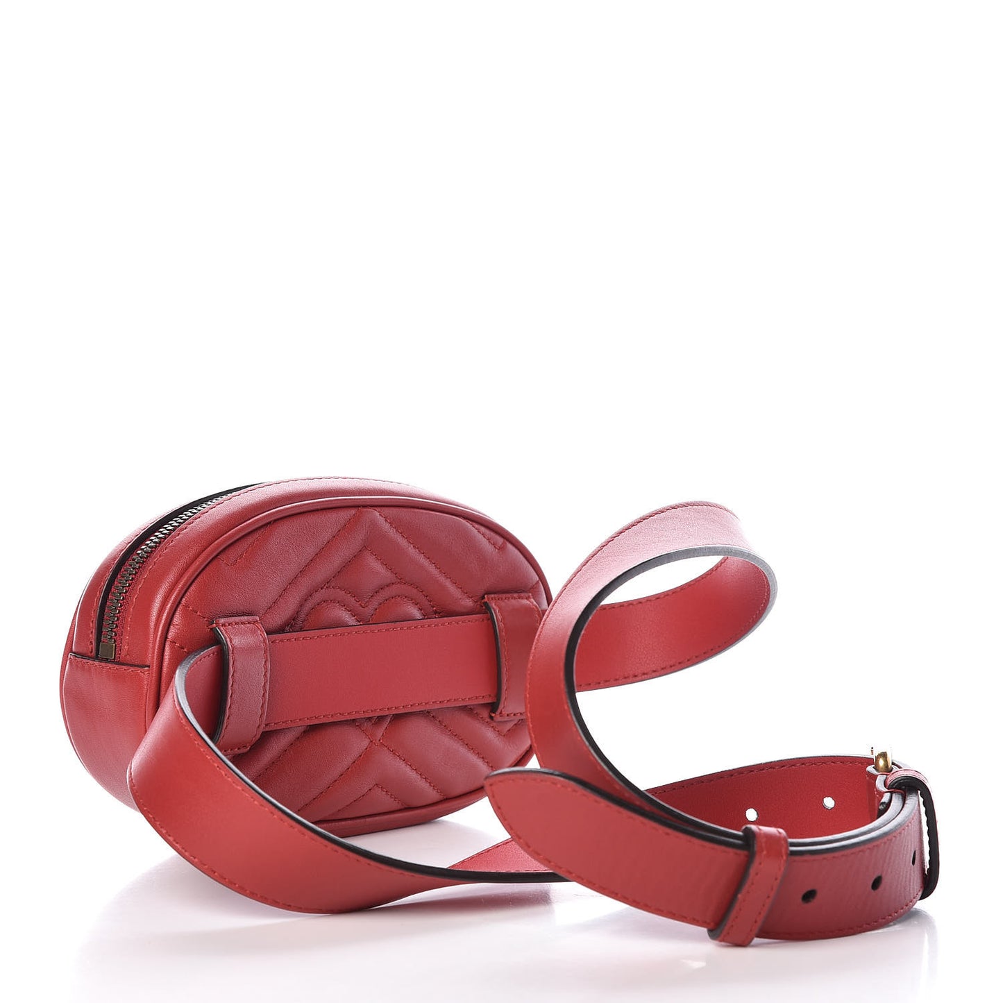 Calfskin Matelasse GG Marmont Belt Bag 95 38 Hibiscus Red