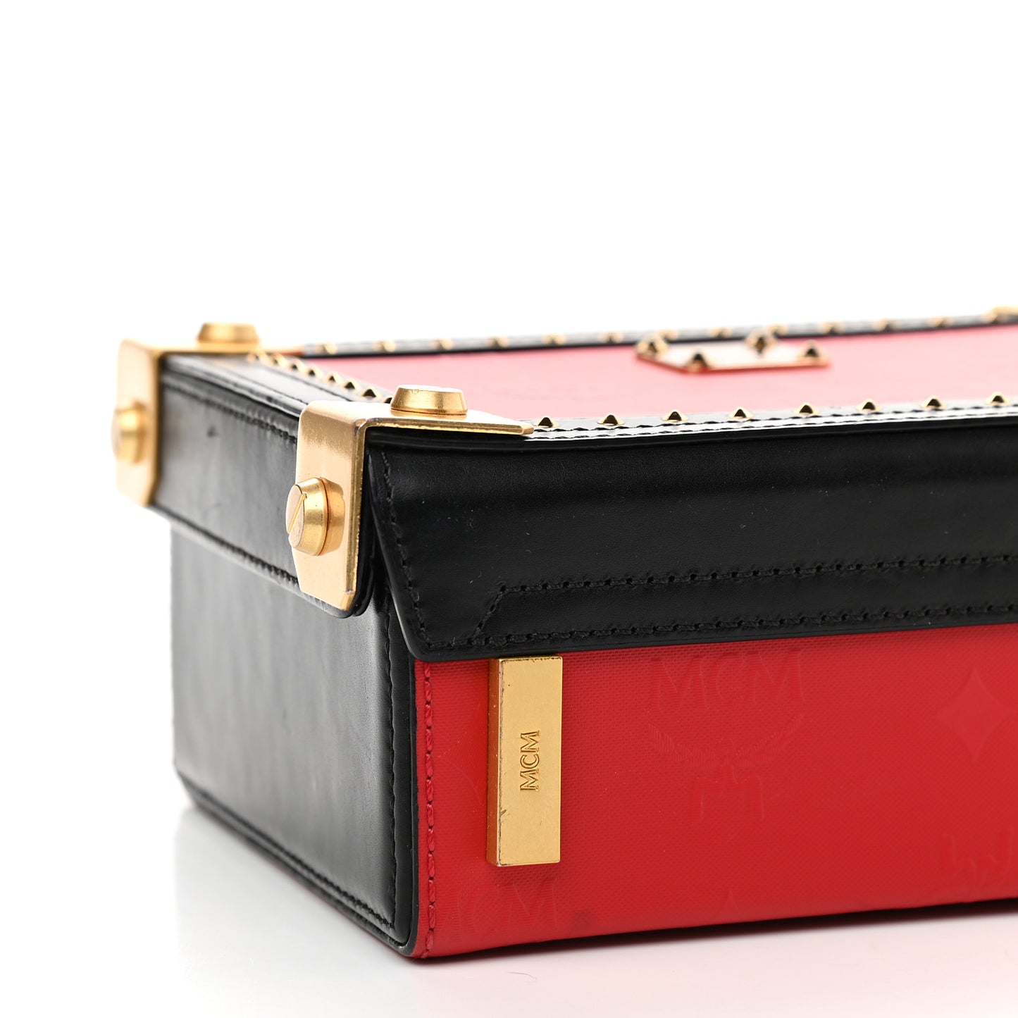 Calfskin Studded Outline Shoulder Bag Red