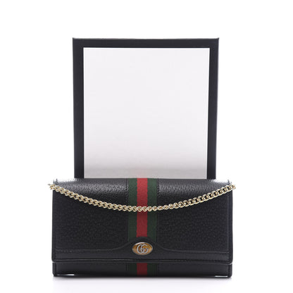 Gucci Calfskin Web Ophidia Wallet On Chain Black 10 of 10