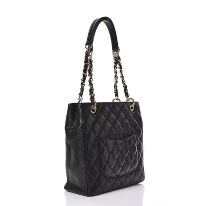 Chanel Caviar Quilted Petit Shopping Tote PST Black 3 of 11
