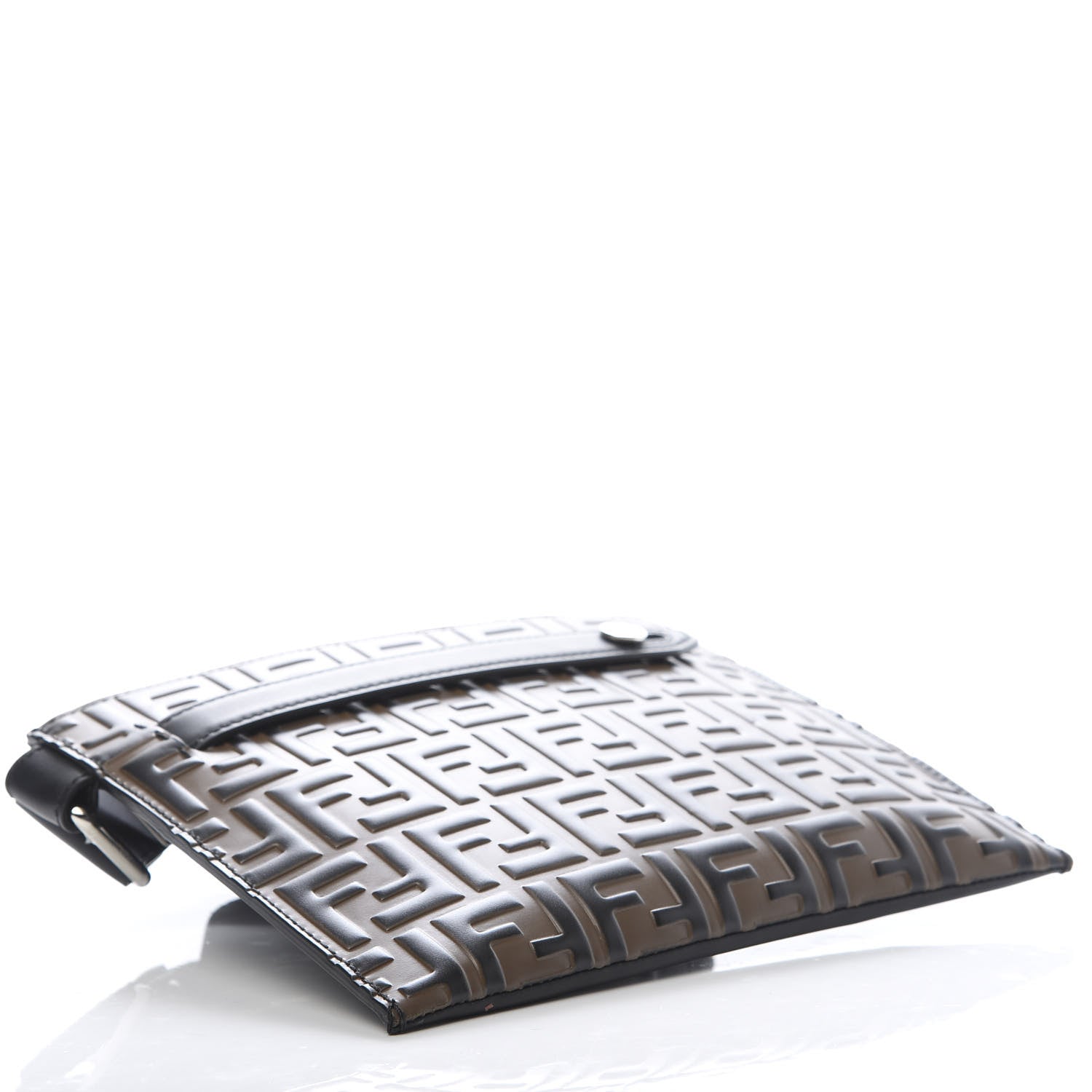 Fendi Vitello Century Bi-Color FF 1974 Embossed Messenger Maya Black 4 of 11