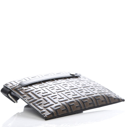 Fendi Vitello Century Bi-Color FF 1974 Embossed Messenger Maya Black 4 of 11