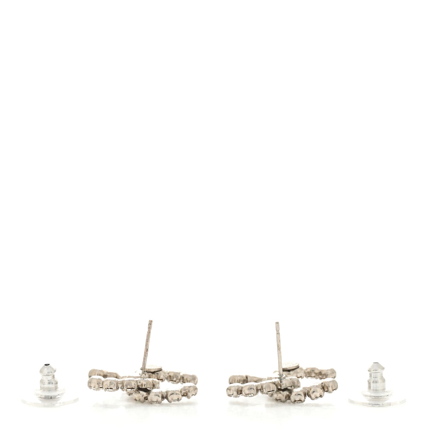 Crystal Large CC Earrings Silver