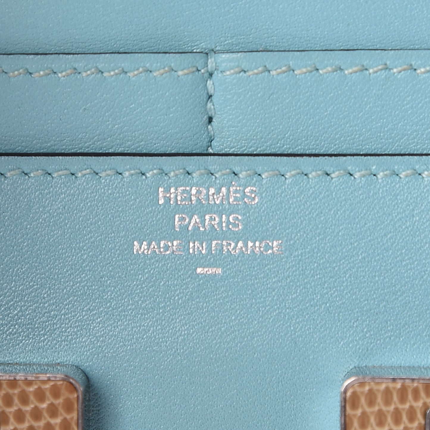 Tadelakt Lizard Constance Short Wallet Bleu Atoll Ficelle