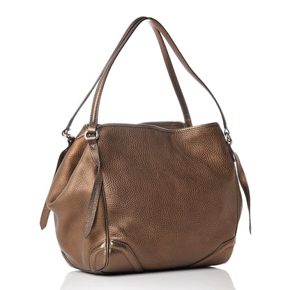 Burberry Metallic Grainy Calfskin Small Canterbury Tote Gold 3 of 12