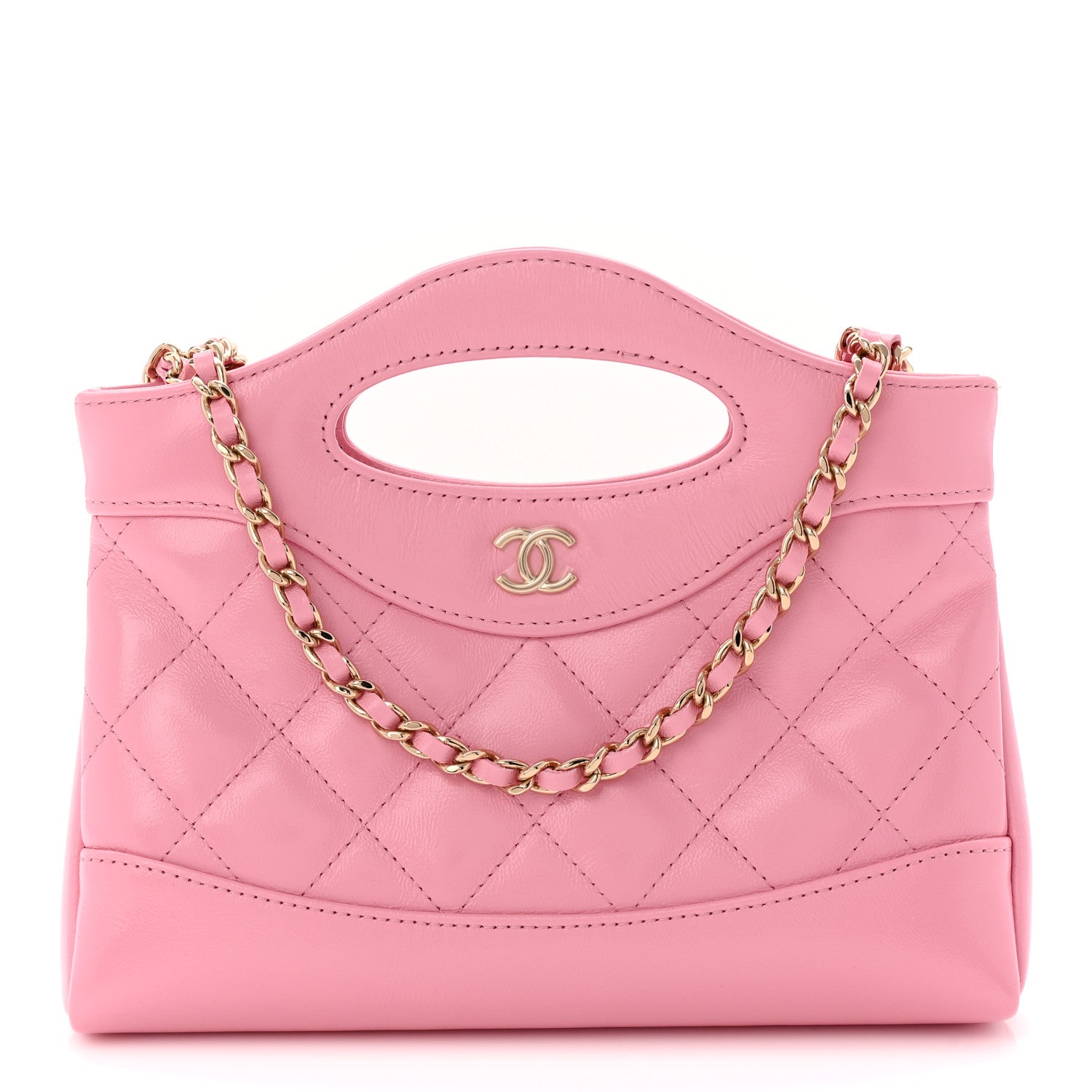 Chanel Shiny Lambskin Quilted Nano 31 Shopping Bag Pink 1 of 11