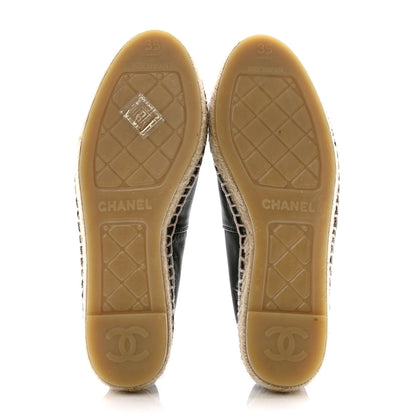 Chanel Lambskin CC Espadrilles 35 Black 5 of 8