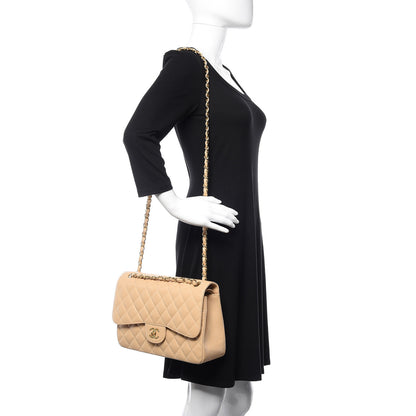 Chanel Caviar Quilted Jumbo Double Flap Beige Clair 2 of 10