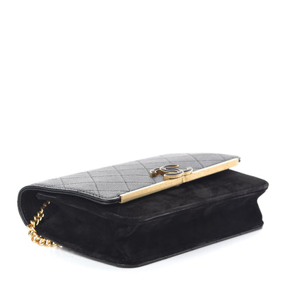 Chanel Caviar Suede Stitched Lady Coco Wallet On Chain WOC Black 4 of 15