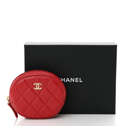 Chanel Caviar Quilted Zip Around Classic Coin Purse Red 8 of 8