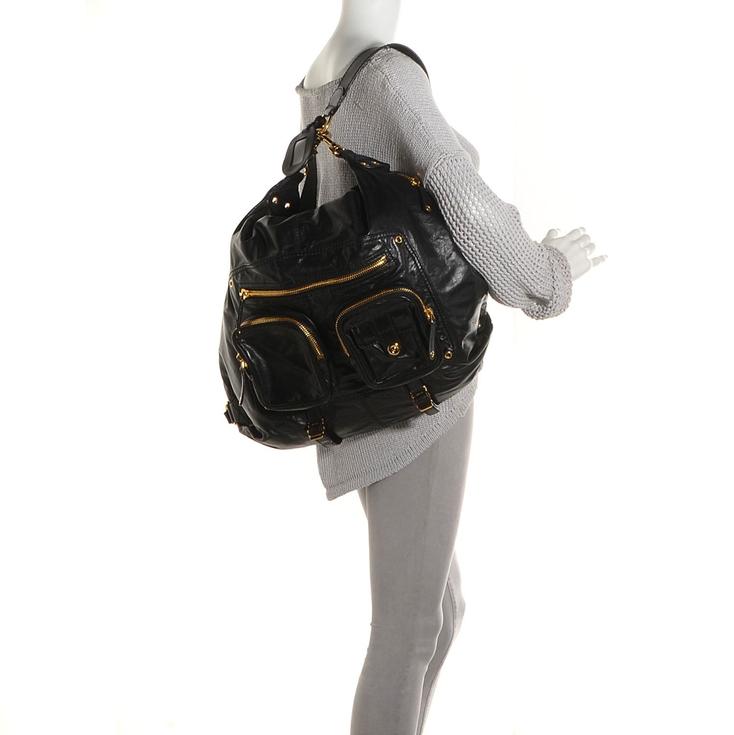 Gucci Leather Large Darwin Convertible Backpack Black 2 of 9
