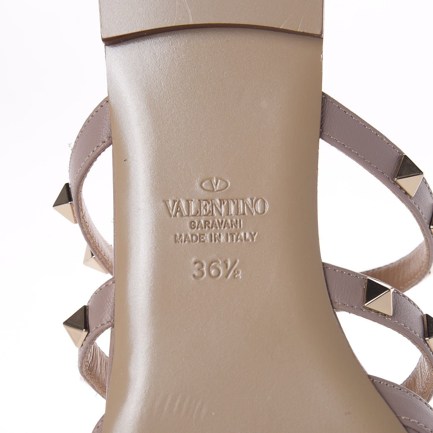 Valentino Garavani Nappa Rockstud Flat Cage Mules 36.5 Poudre 9 of 11