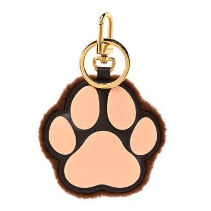 Louis Vuitton Shearling LV Paw Key Holder Bag Charm Brown 1 of 4