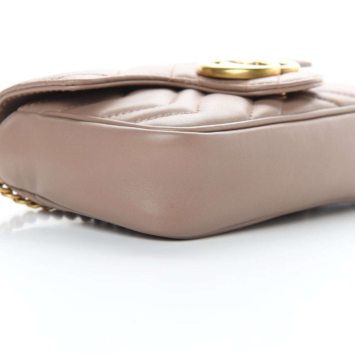 Calfskin Matelasse Super Mini GG Marmont Shoulder Bag Porcelain Rose