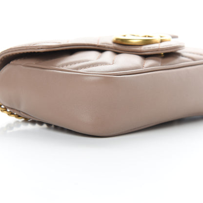 Gucci Calfskin Matelasse Super Mini GG Marmont Shoulder Bag Porcelain Rose 9 of 13