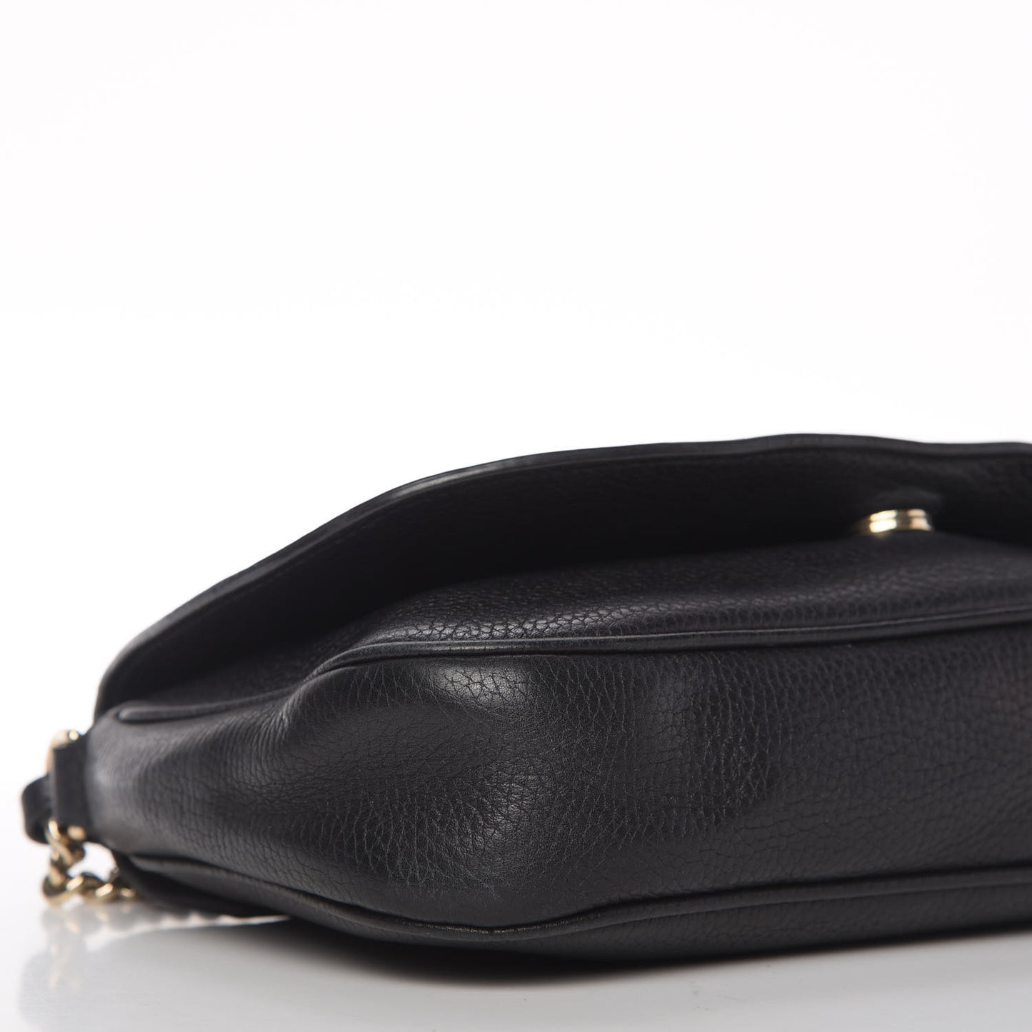 Pebbled Calfskin Medium Soho Flap Crossbody Black