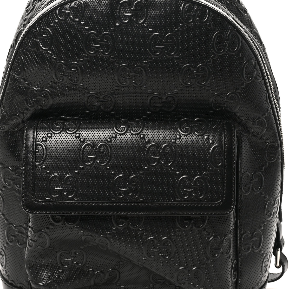 Gucci Calfskin GG Tennis Embossed Backpack Black 8 of 10