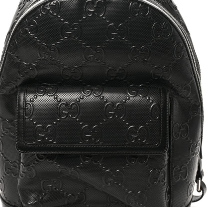 Gucci Calfskin GG Tennis Embossed Backpack Black 8 of 10