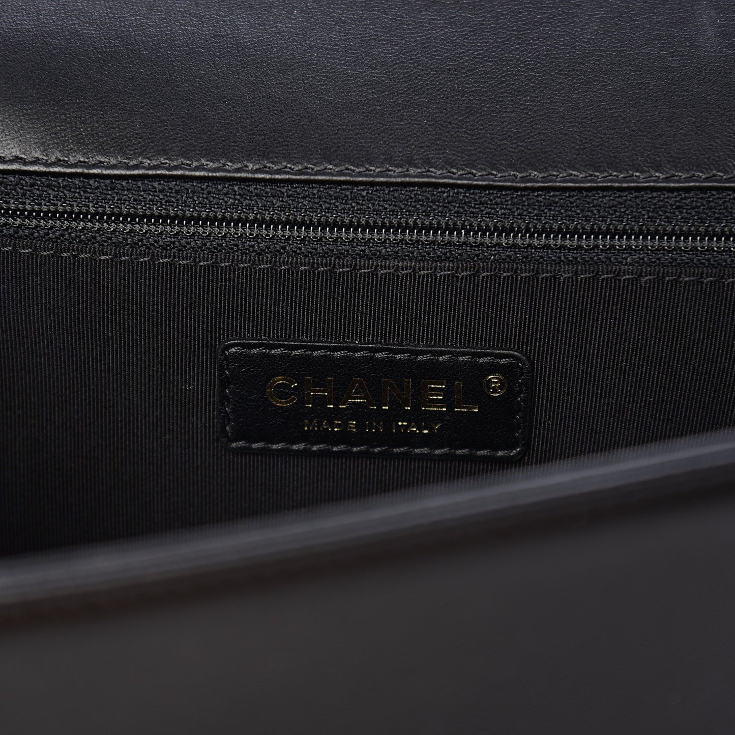 Lambskin Quilted Large Boy Flap Black