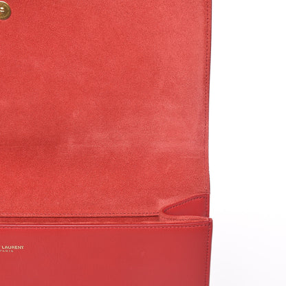 Saint Laurent Calfskin Classic Y Ligne Clutch Red 10 of 17