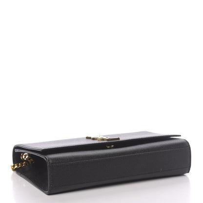 Saint Laurent Grain De Poudre Medium Classic Monogram Kate Satchel Black 4 of 9